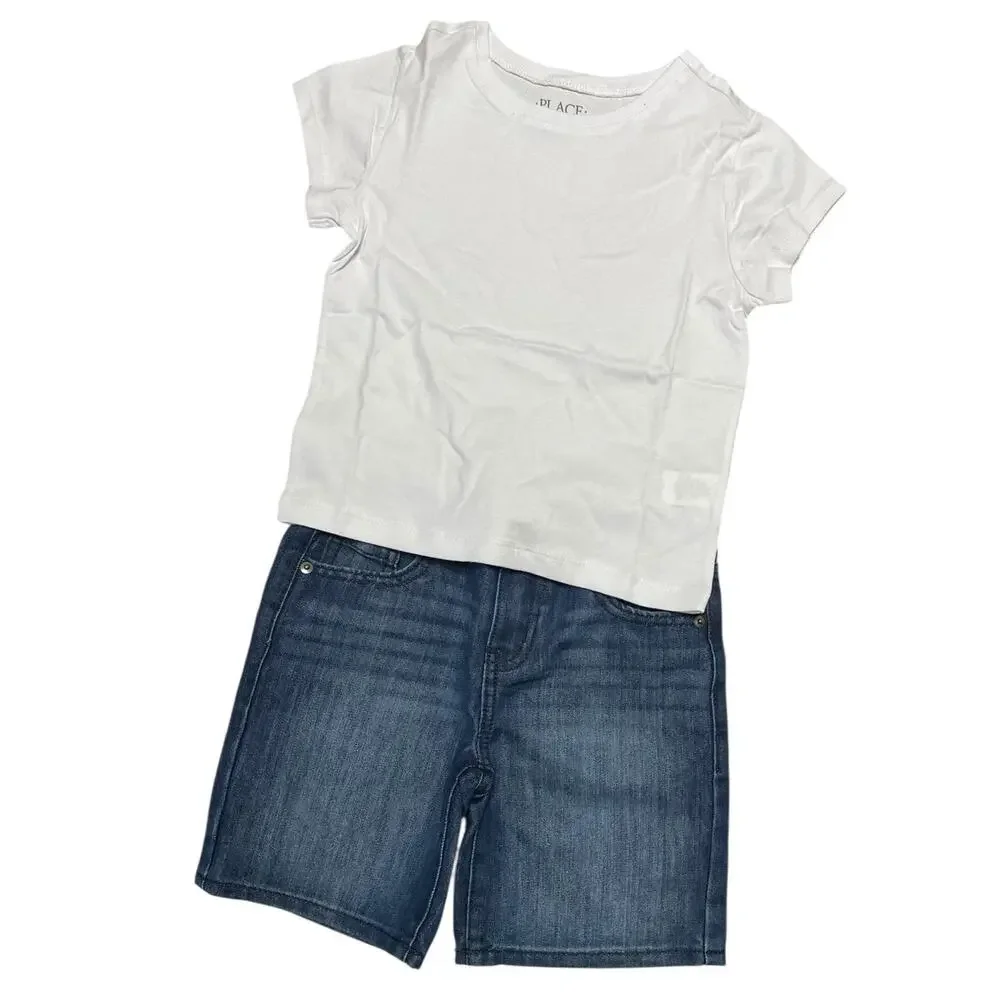 The Children's Place Denim Beck Wash Blue Jean Shorts size 7